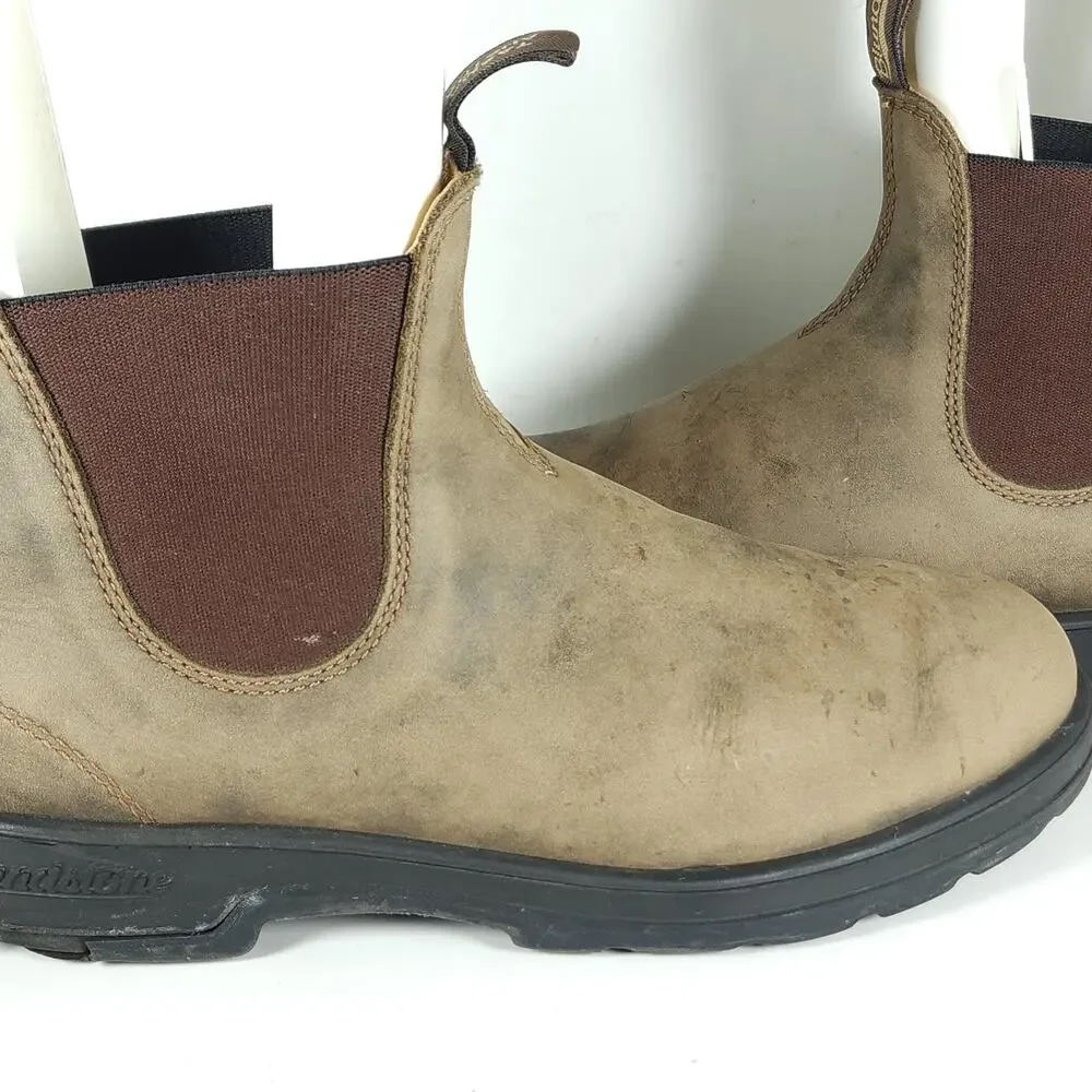 Blundstone Men's 585 AU9,5 US10,5 Rustic Brown Leather Ankle Chelsea Boots